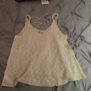criss cross back knit tank